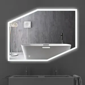 制造商不规则镜子智能发光二极管浴室镜子几何形状触摸屏浴室镜子支持定制