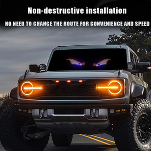 Lumière LED pour <span class=keywords><strong>vitre</strong></span> arrière de voiture, œil du diable, écran matriciel flexible RGB, lumières décoratives universelles - Product Image 2