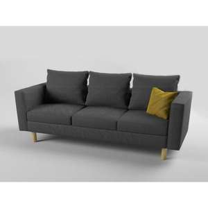 सरल डिजाइन आरामदायक तीन व्यक्ति सीट सोफा फैब्रिक कवर मनोरंजन क्षेत्र छात्रावास के लिए मनोरंजन क्षेत्र रिसेप्शन सोफा - Product Image 2