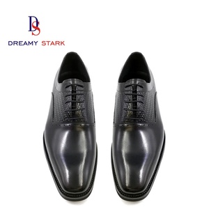 Chaussures Oxford à lacets pour homme, en cuir véritable noir, faites à la main, de haute qualité, avec motif tissé en relief, logo personnalisé, marque originale, confortables, pour l'automne - Product Image 3