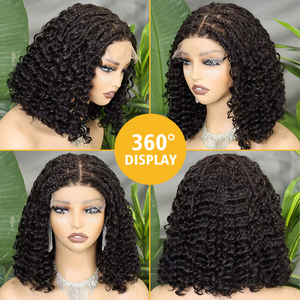 Pelucas de Cabello Humano Rizado de 14 Pulgadas, Doble Trama, Color Negro Natural, con Frente de Encaje 5x5, Cabello Virgen Vietnamita - Product Image 3