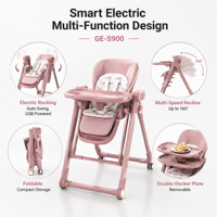 Chaise haute pliable pour bébé, série multifonctionnelle, portable et électrique, chaise à bascule pour nourrisson, plusieurs styles et couleurs au choix