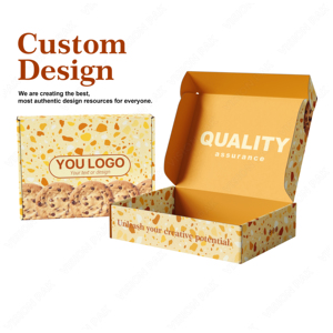 Cajas de embalaje de papel plegable de grado alimenticio ecológico con logotipo de diseño de impresión personalizado para comida, pastel, galletas, pan, repostería, mochinut, donut, macarrón - Product Image 1
