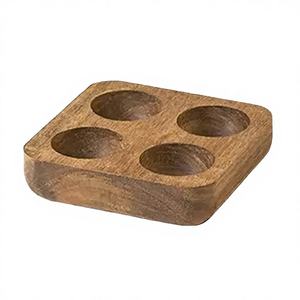 Wooden Eco-friendly <b>Egg</b> Divider Natural Wood <b>Storage</b> Rack for Kitchen Rustic Farmhouse Decor Countertop Organizer (Holds 4 - Product Image 2