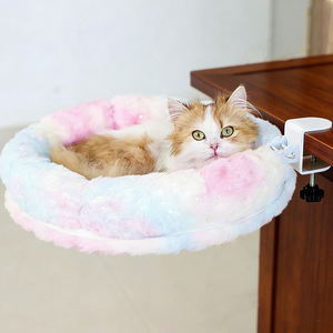 Cama de Escritorio para Gatos, Estante para Gatos Pequeños y Medianos, 360 Grados °   Cama giratoria con abrazadera para mesa, protección de muebles, cama ajustable para gatos para escritorio - Product Image 1