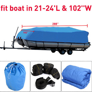 Funda para Yate Azul Impermeable y Resistente al Sol de 600D, 21-24 Pies, Tela Oxford, PU - Usada - Product Image 5