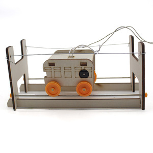 Kit de modelo de tranvía de madera, juguete educativo STEM de montaje manual para niños de 7 a 9 años, aprendizaje de ciencia e ingeniería - Product Image 3