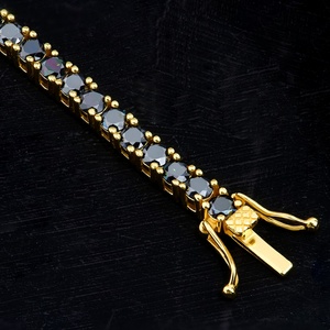 Pulsera de Tenis Redonda de Moissanita Negra en Plata 925 - Product Image 2