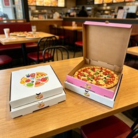 Boîte à pizza à emporter en carton ondulé B/E avec logo personnalisé imprimé, finition mate, écologique, fabriquée en usine SP4729, pour l'emballage des pizzerias