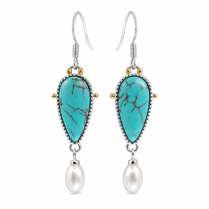Orecchini Pendenti con Perle in Stile Bohémien per Donne, Accessori per Orecchie da Indossare Quotidianamente in Stile Vintage - Product Image 1