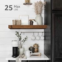 Étagère de salle de bain en bois, design flottant, adaptée aux petites étagères murales de rangement dans les salles de bain, rangement mural