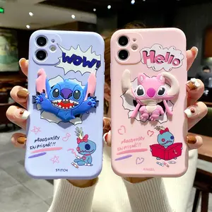 Fun Mobile Phone Case 3DCartoon Silicone Cover Stitch 3D Silicone Case For iPhone 14 13 12 11