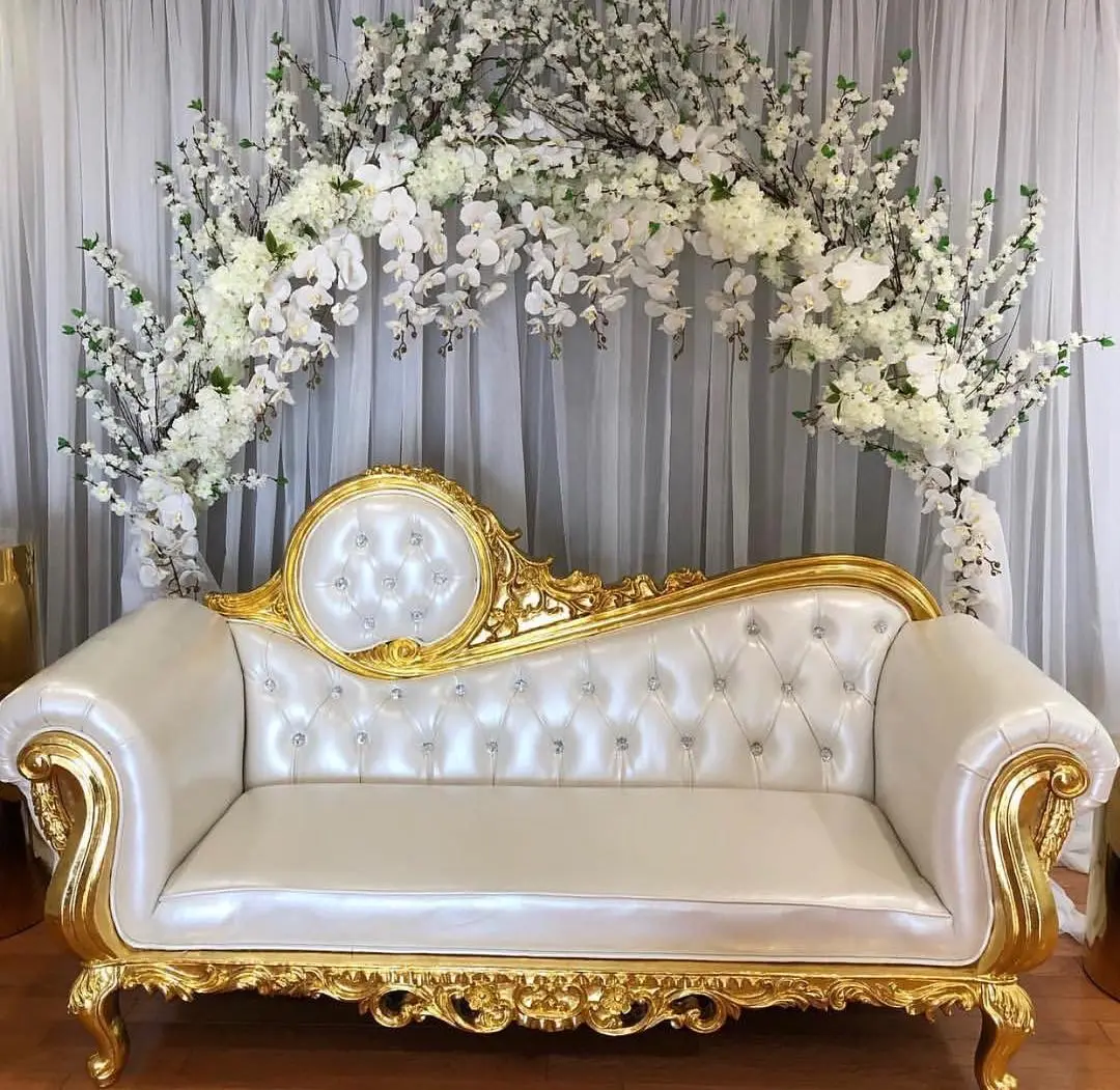 लक्जरी शादी शाही loveseat सोफे दूल्हे और दुल्हन सिंहासन कुर्सी