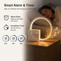 Réveil intelligent avec 10 sons de bruit blanc, écran OLED à 3 niveaux de luminosité, en alliage d'aluminium, pour maison connectée