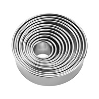 11 PCS Round Cookie Cutter Set Cookie Stamp Keksform Press Griff Kuchen Dekorieren Tool Set