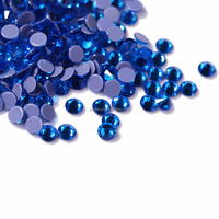 Strass en verre 3D ZK effet cristal, thermocollants, bleu Capri, haute qualité, écologiques, coupés à la machine, 12 facettes, double adhésif
