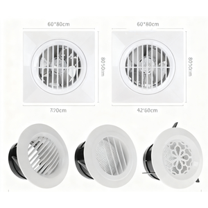Diffuseur <span class=keywords><strong>d</strong></span>'air circulaire ABS moderne avec <span class=keywords><strong>grille</strong></span> réglable, valve <span class=keywords><strong>d</strong></span>'évacuation <span class=keywords><strong>d</strong></span>'air pour système de ventilation CVC - Product Image 2