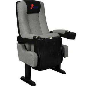 Nouveau design fabriqué en chine chaises de cinéma pliantes en tissu rouge de luxe moderne prix vip sièges de théâtre avec porte-gobelet en vente