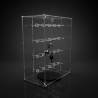 Vitrine de présentation moderne en acrylique transparent avec base rotative, pré-assemblée, avec 40 crochets et serrures
