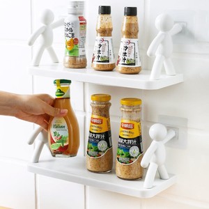 Estante de Almacenamiento Mini Lemon Monkey, Plástico Blanco, 1 Nivel, para Baño y Cocina, con Montaje Adhesivo - Product Image 1