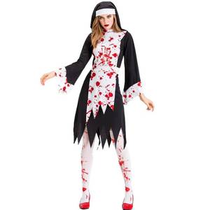 Costume de Nonne Sanglante d'Halloween, Tenue de Vampire ou de Zombie pour Adulte, Idéal pour Fêtes, Carnavals et Spectacles de Cosplay - Vente Flash - Product Image 4