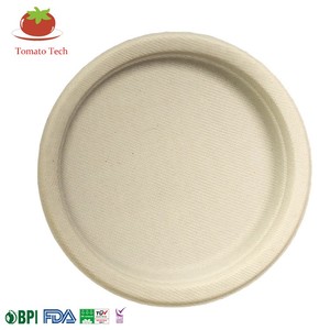 Plato Redondo Ecológico Desechable de 7 Pulgadas, Biodegradable, Hecho de Bagazo, para Servir Aperitivos y Guarniciones en Fiestas - Product Image 5