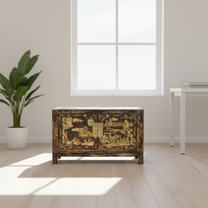 Mobiletto Vintage Dipinto a Mano per Soggiorno Jasons, Stile Antico Originale - Product Image 1