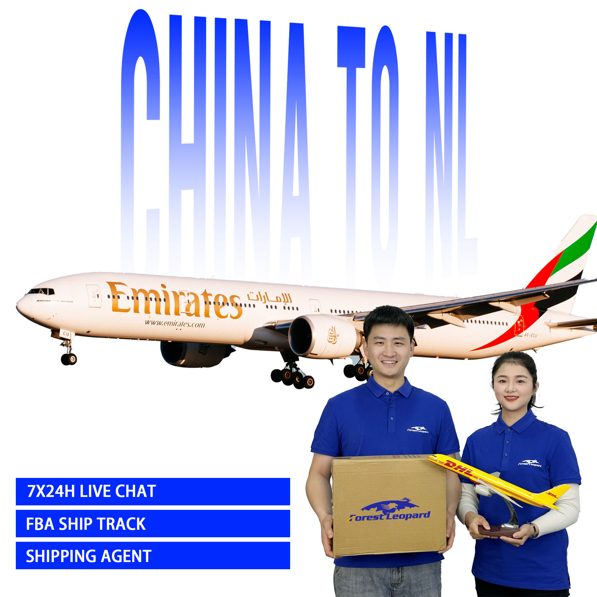 Low Cost FBA Express Delivery Service US Warehouse Air Freight Agent China to the Netherlands Canada