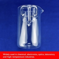 Bécher en quartz SiO2 résistant aux hautes températures, à double poignée, pour usage en laboratoire et industriel, directement de l'usine