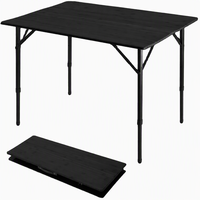 Table de camping pliable en bambou pour l'extérieur - Design moderne, forme rectangulaire, légère, écologique, mobilier d'extérieur 4 places