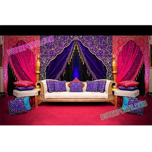 Mehandi Ceremony Stage Backdrop Set Beautiful Backdrop <b>Curtains</b> Muslim Wedding <b>Curtains</b> - Product Image 1