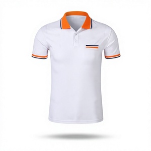 เสื้อเชิ้ตผู้ชายสีขาว คอวี แขนสั้น ผ้าฝ้าย 100% ปกและปลายแขนเสื้อสีแดง พิมพ์ลายสกรีน ผ้าถัก ยับยาก สวมใส่สบาย - Product Image 4