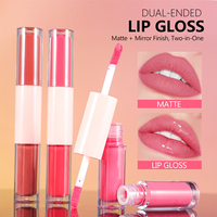ODM Private Label Matte Fashion Double Head Waterproof Long Lasting Liquid Lipstick & Lip Gloss 2-in-1 Nude.