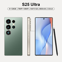 Últimas Tendencias, Teléfono Inteligente S25 Ultra Mini HD de 5.0 Pulgadas, 6+128 GB, Batería de 4800 mAh, Android 14, Navegación GPS, Doble SIM, Desbloqueado