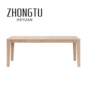 Meubles de salle à manger extensibles modernes, ensemble de <span class=keywords><strong>table</strong></span> à manger 6 places <span class=keywords><strong>avec</strong></span> 4 chaises, <span class=keywords><strong>table</strong></span> de cuisine en bois massif pour restaurant - Product Image 1