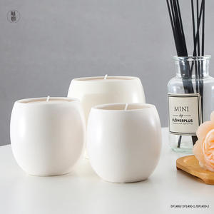 Portavelas de cerámica Fengxi, taza vacía redonda de porcelana blanca para decoración del hogar, tamaño pequeño, mediano y grande - Product Image 5
