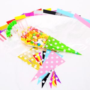 100 unids/bolsa barato transparente cono triángulo Opp violonchelo bolsas para triángulo caramelo plástico tubería bolsa - Product Image 2
