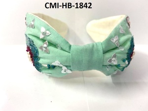 Dernier design personnalisé pour femmes, accessoire de mariée brodé à la main, bandeau, accessoires de mode avec techniques perlées - Product Image 2