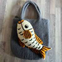 Sac en feutre fait main avec deux sangles en laine mérinos et fermeture éclair, écologique, taille personnalisable, design unisexe