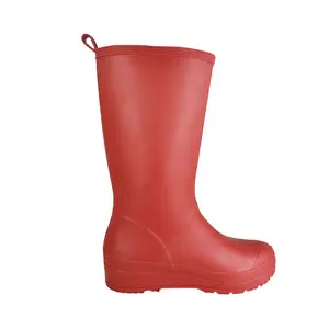 Custom Women High Drum Light Weight Soft Confortable Fashion Accessories Versatile Tpe Red Rain Boots