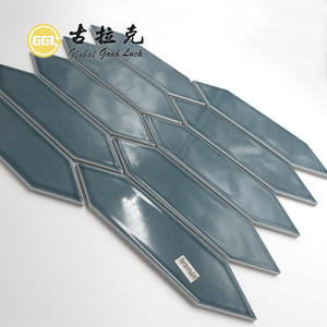 <span class=keywords><strong>Bleu</strong></span> <span class=keywords><strong>Vert</strong></span> Mixte Moderne Céramique Mosaïque Long Hexagone Tuile avec Design Graphique pour Appartement Murs Intérieurs Résistant À L'eau - Product Image 3