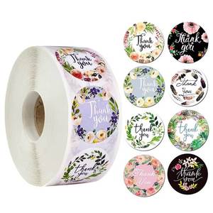 Etichetta Adesiva Personalizzata per Confezioni Regalo, Decorazione Rotonda da 1 Pollice, Adesivo 'Grazie' per Piccole Imprese - Product Image 2