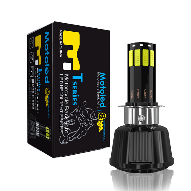MOTOLED Motorcycle Headlight Bulb H4 Ba20d HS1 H6 P15D White Yellow Blue White AC DC COB