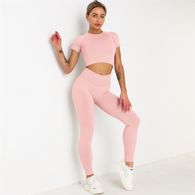 9 colors Fashion Modern Breathable Workout Clothing Women Active Wear Yoga Set hygroscopic Hot Sale