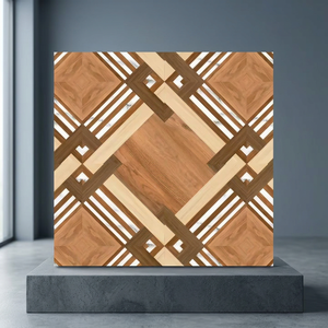 Tablón de madera vitrificado esmaltado Digital de alto brillo de 400x400mm, efecto de aspecto, suelos de porcelana, baldosas de madera, baldosas de cerámica de 40x40cm - Product Image 3