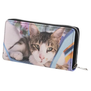 Portefeuille long en cuir PU pour femme avec motif chat, idéal pour les vacances et les voyages, portefeuille de créateur pour femme - Product Image 5