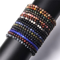 Bracelet tendance fait main pour enfants, perles de pierres précieuses naturelles rondes de 4 mm, vente en gros