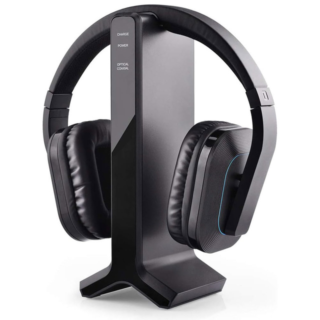 Artiste D1 Wireless Headphones for TV Watching With 2.4GHz Transmitter Charging Dock Optical High Volume for Seniors 30M Range