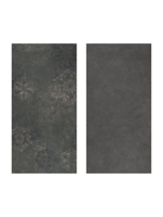 Carrelage en céramique pleine masse, grand format, motif floral noir, style rétro français, pour salle de bain, douche, cuisine, balcon, gîte.