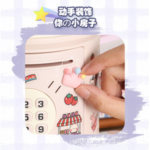 Tirelire en plastique en forme de fusée avec clavier pour enfants, jouet d'épargne - Product Image 3